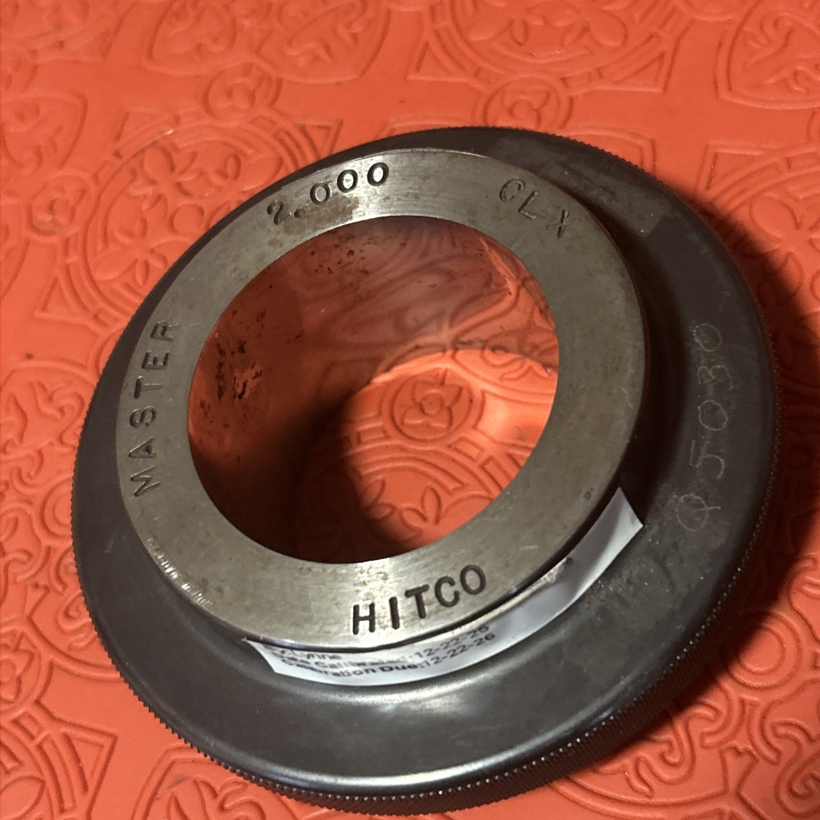 2.0000 CLASS X MASTER PLAIN BORE RING GAGE ONSIZE 2.0 50.800 mm 2.000 (SU44)