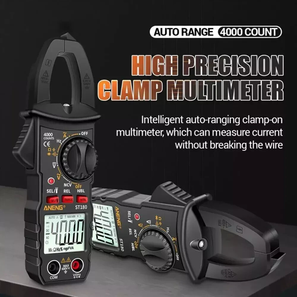 Digital Multimeter Tester AC DC Voltage RMS Amp Clamp Meter Auto Range Handheld