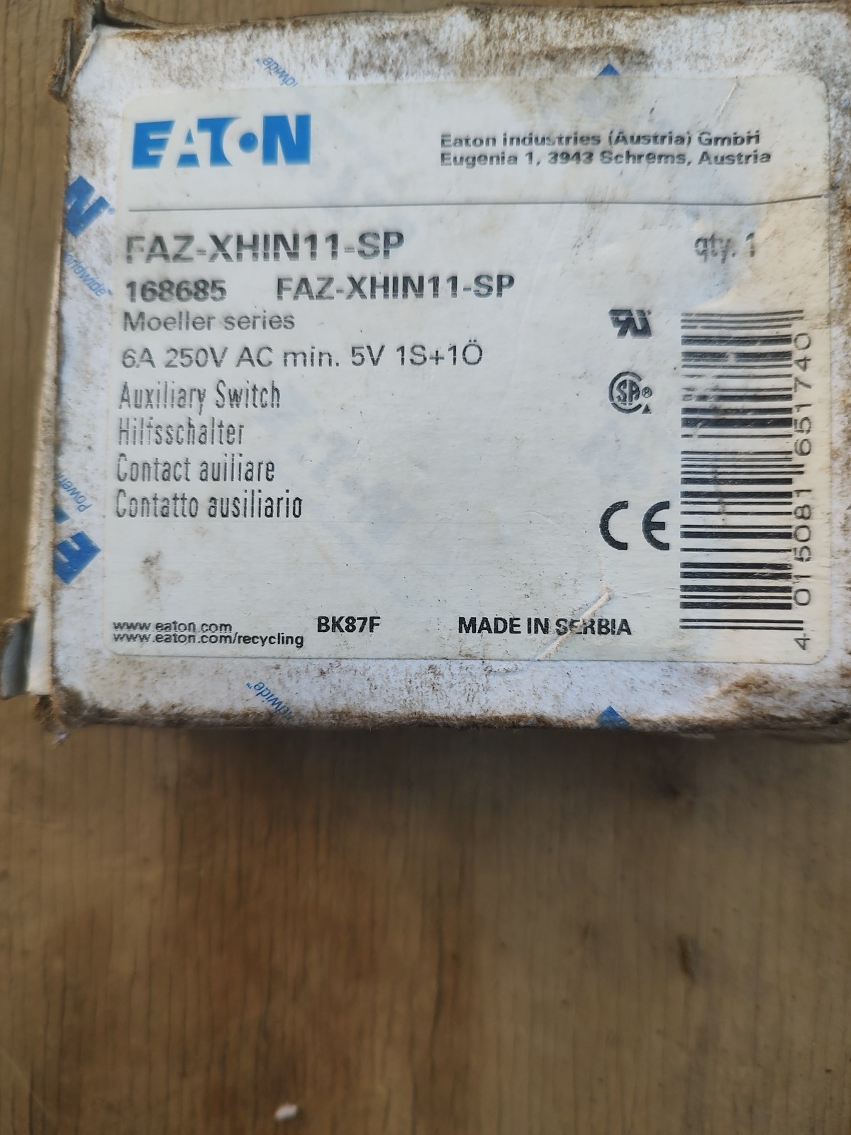 6 ampAuxillary Switch/ contact
