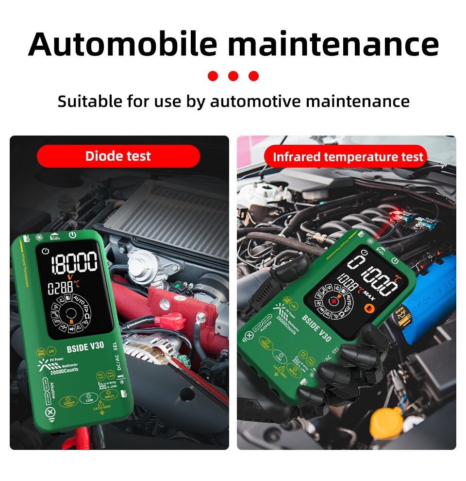 Photovoltaic Multimeter mV/uA IR Thermometer Test Pen TRMS Li-Battery Color LCD