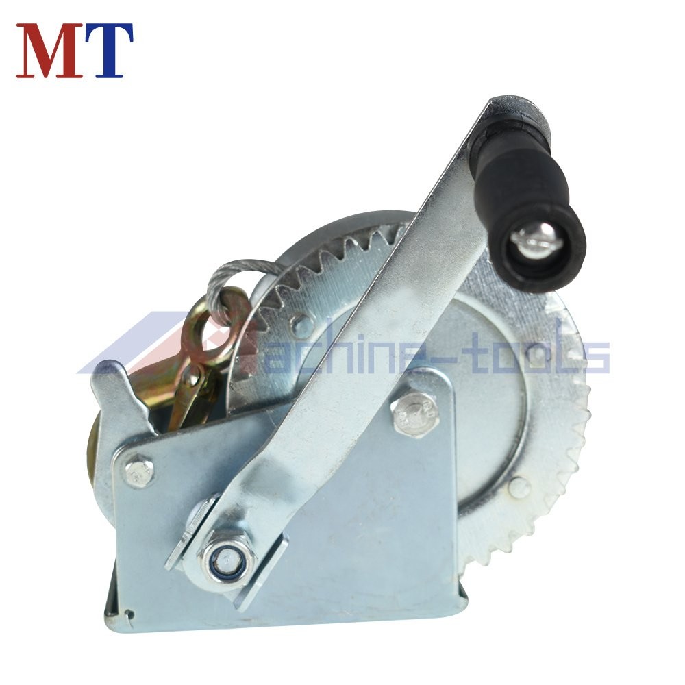 High Carbon Steel 1500Lbs Hand Crank Winch Boat Winch With 10m (32 Feet) Rope