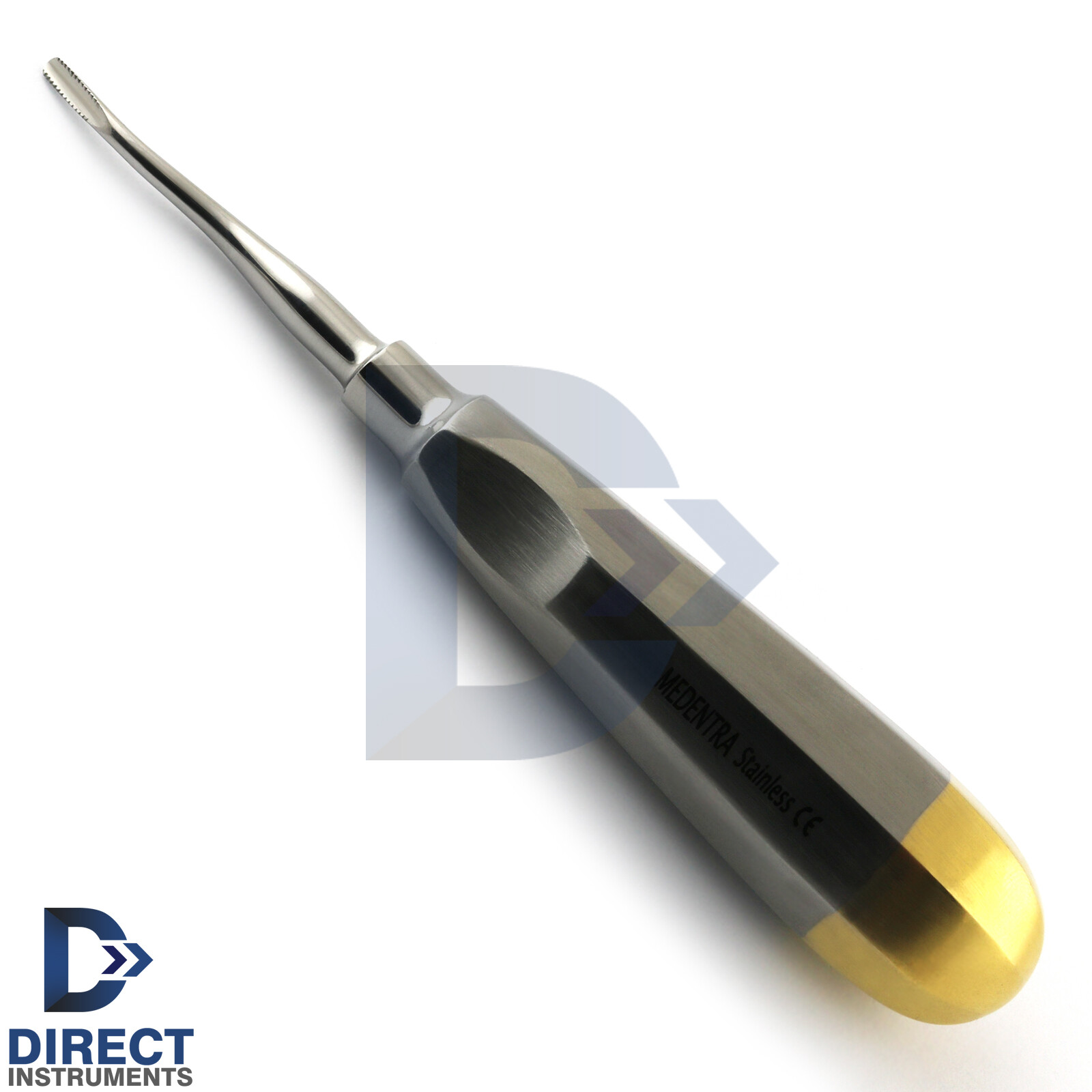 Dental Root Elevator Serrated #77R Extraction Surgical Instrument Gold Back