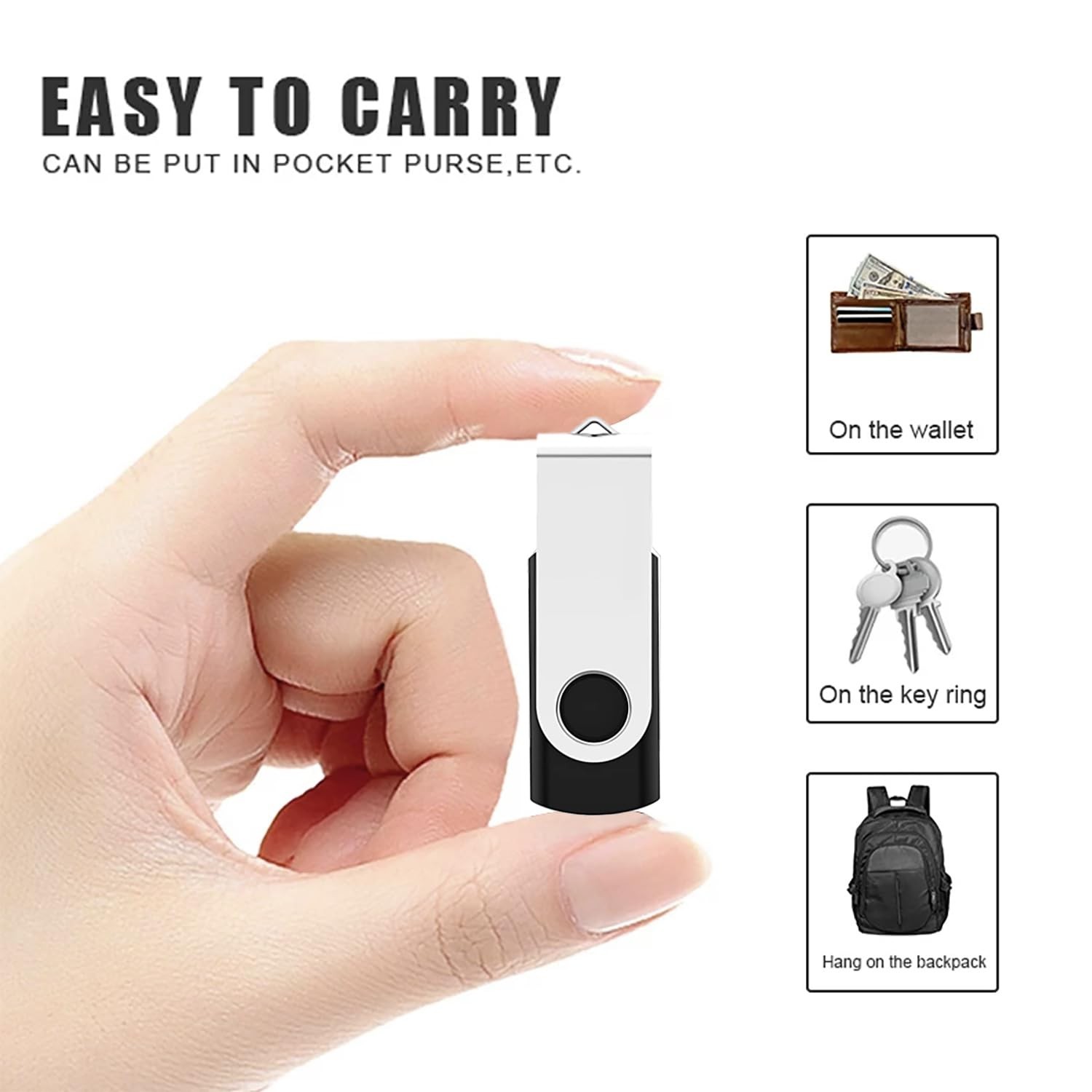 3 Pack 128GB USB Flash Drive with Type C Adapter and Storage Box USB 2.0 High…