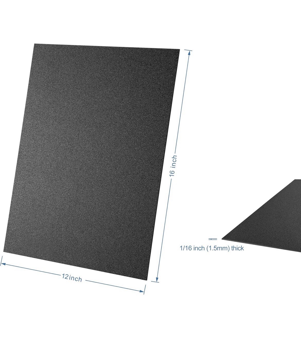 KAITELA ABS Plastic Sheet 12″ x 16″ x 1/8″ Thick (3mm) Black Rigid Thermoplastic