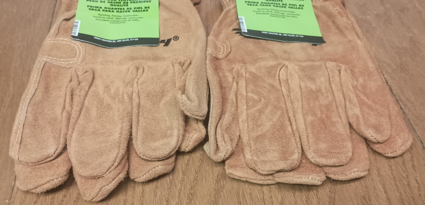 Lot of 2: Forney Premium Cowhide Leather Fencer Work Gloves Mens XXL (2 Pairs)