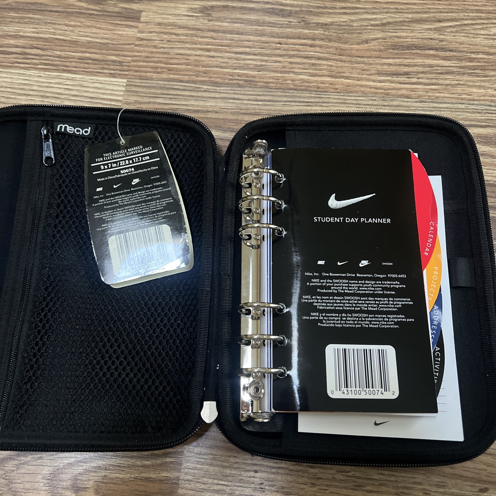 RARE VINTAGE Y2K Nike Mead Student Day Planner Black Vintage Y2K