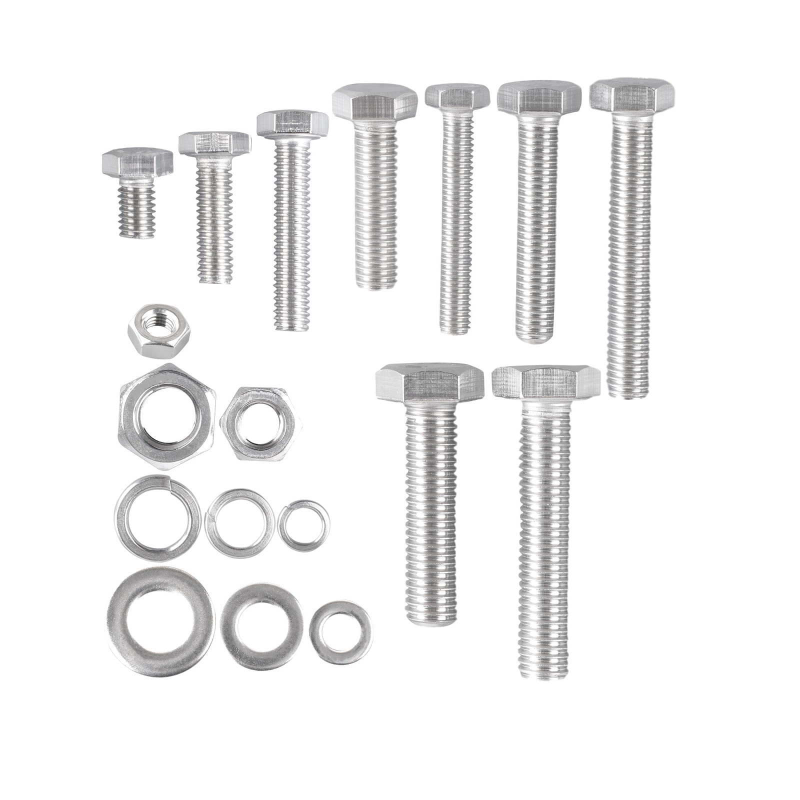 236pcs M6 M8 M10 Heavy Duty Bolts and Nuts Assortment Kit 304 Stainless Steel