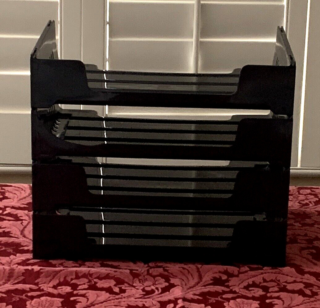 4 Stackable Letter Paper Trays, Desk File Organizer Rubbermaid – 4 trays, used
