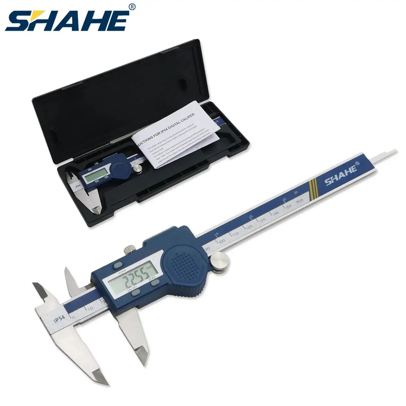 SHAHE Digital Caliper 8 Inch 200mm Hardened Stainless Steel Electronic LCD