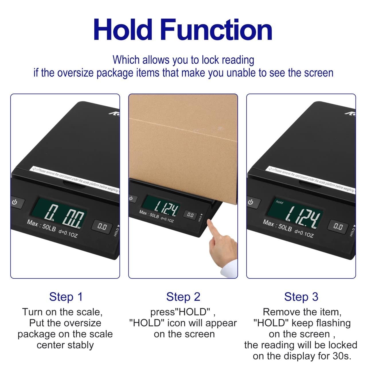 Accuteck 50 lb All-in-One Black Digital Shipping Postal Scale 1 Unit,