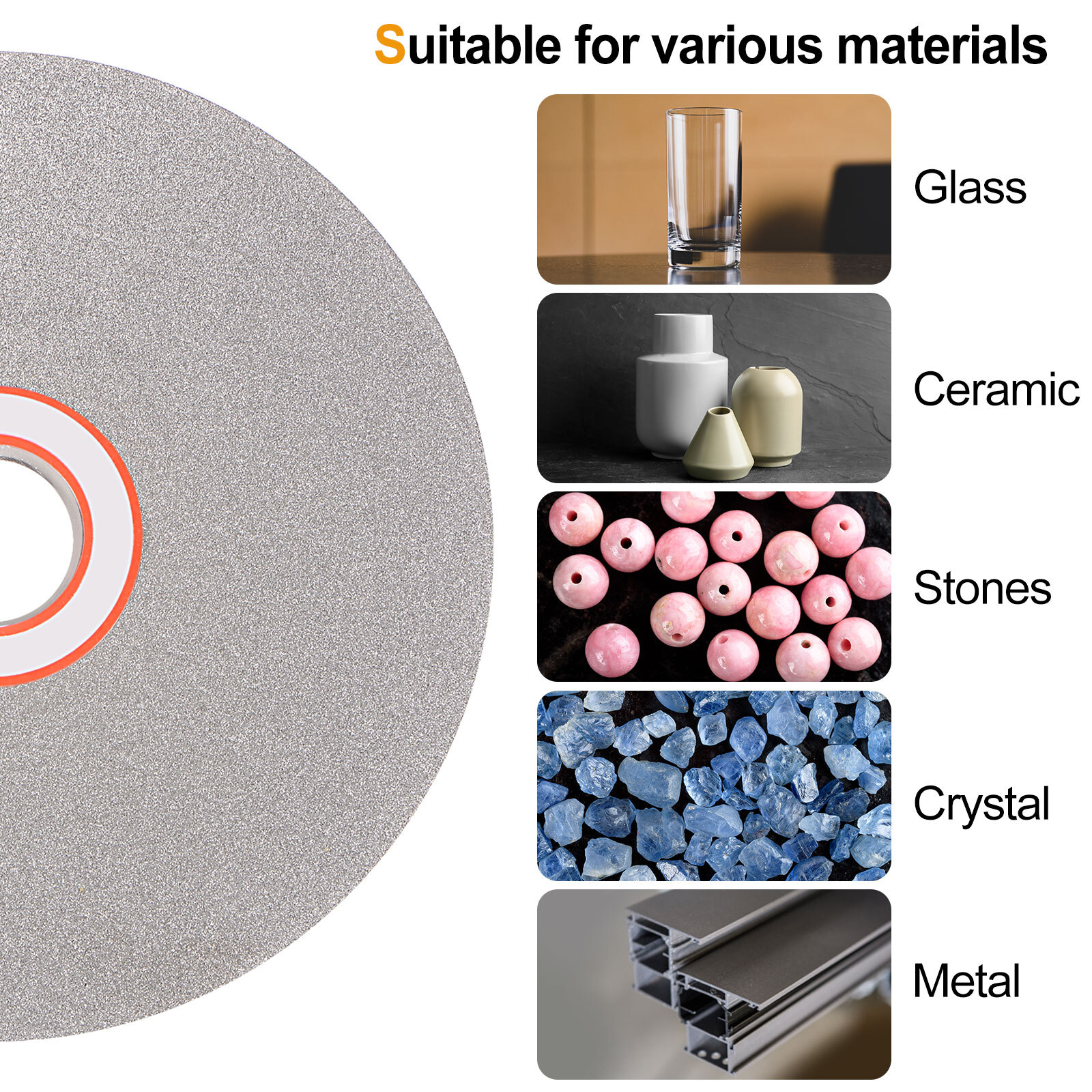Diamond Flat Lap Disc Set 4×5/8Inch Arbor 600/1200/2000/3000 Grit Grinding Wheel