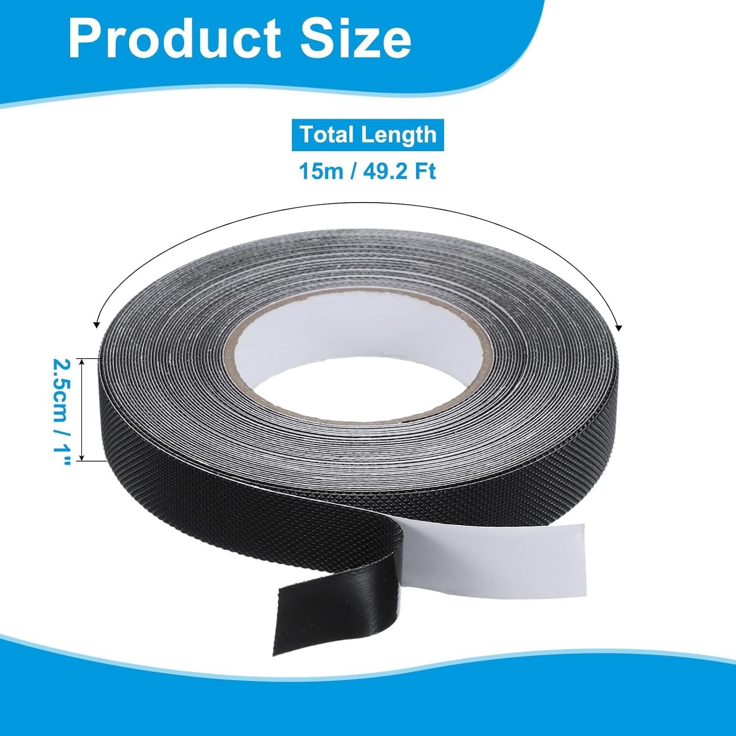 Rubber Grip Tape, 1″ x 49.2 Ft PEVA Non-Slip Tape Diamond Textured Adhesive G…