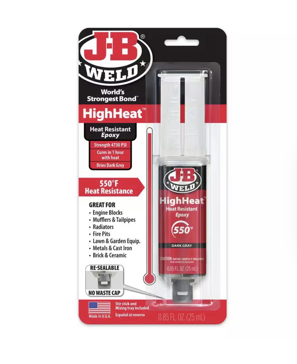 Highheat 25 Ml (0.85 Fl. Oz.) Temperature Resistant Epoxy Syringe – Set Of 2