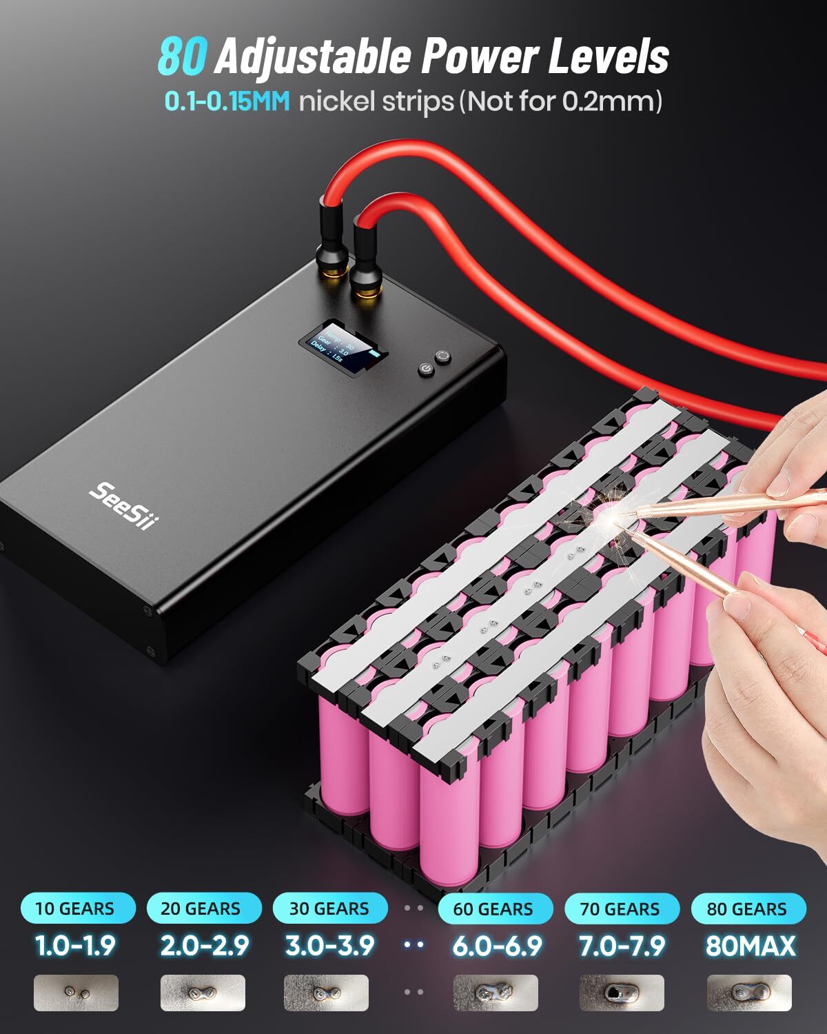 Seesii Portable 18650 Battery Spot Welder Machine Mini Battery Welding Machine