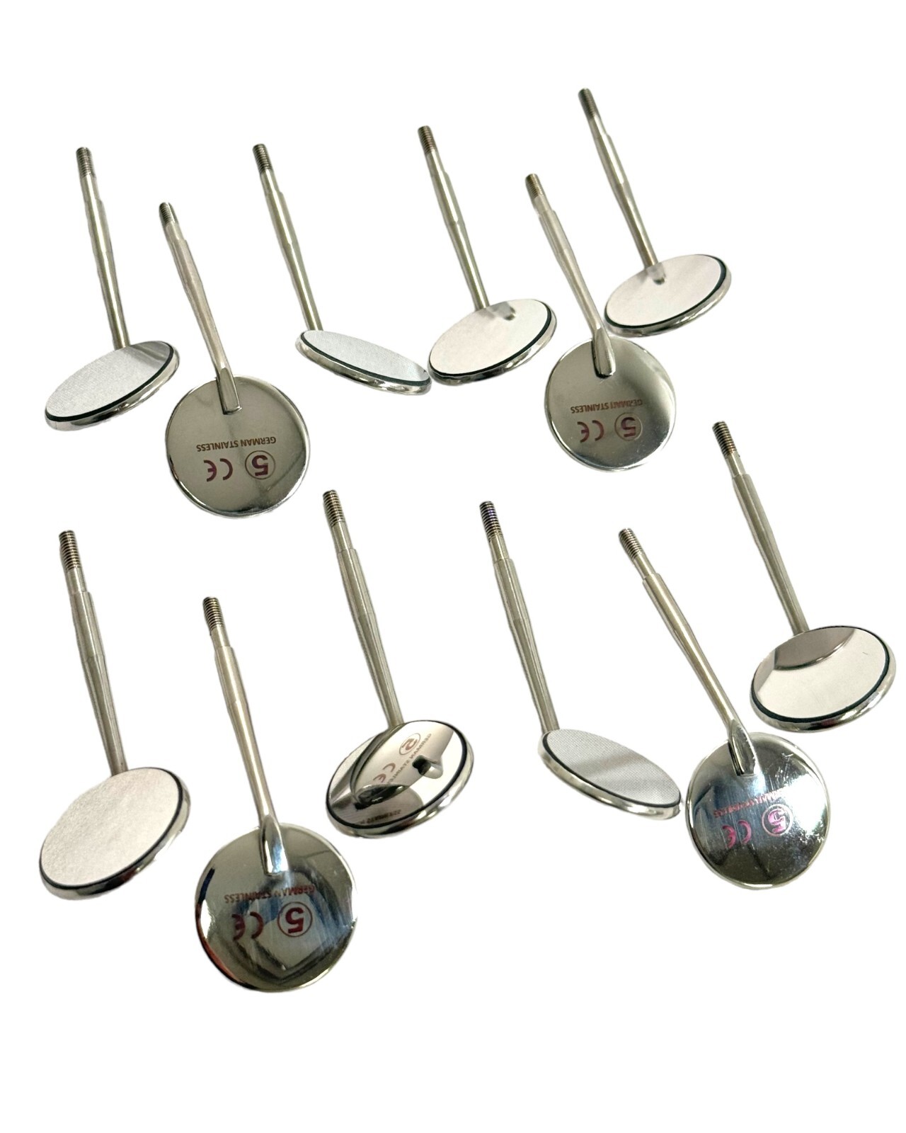 12 pcs Dental Mouth Mirror #5 Rhodium Coated Surface – Dental Examination Tools
