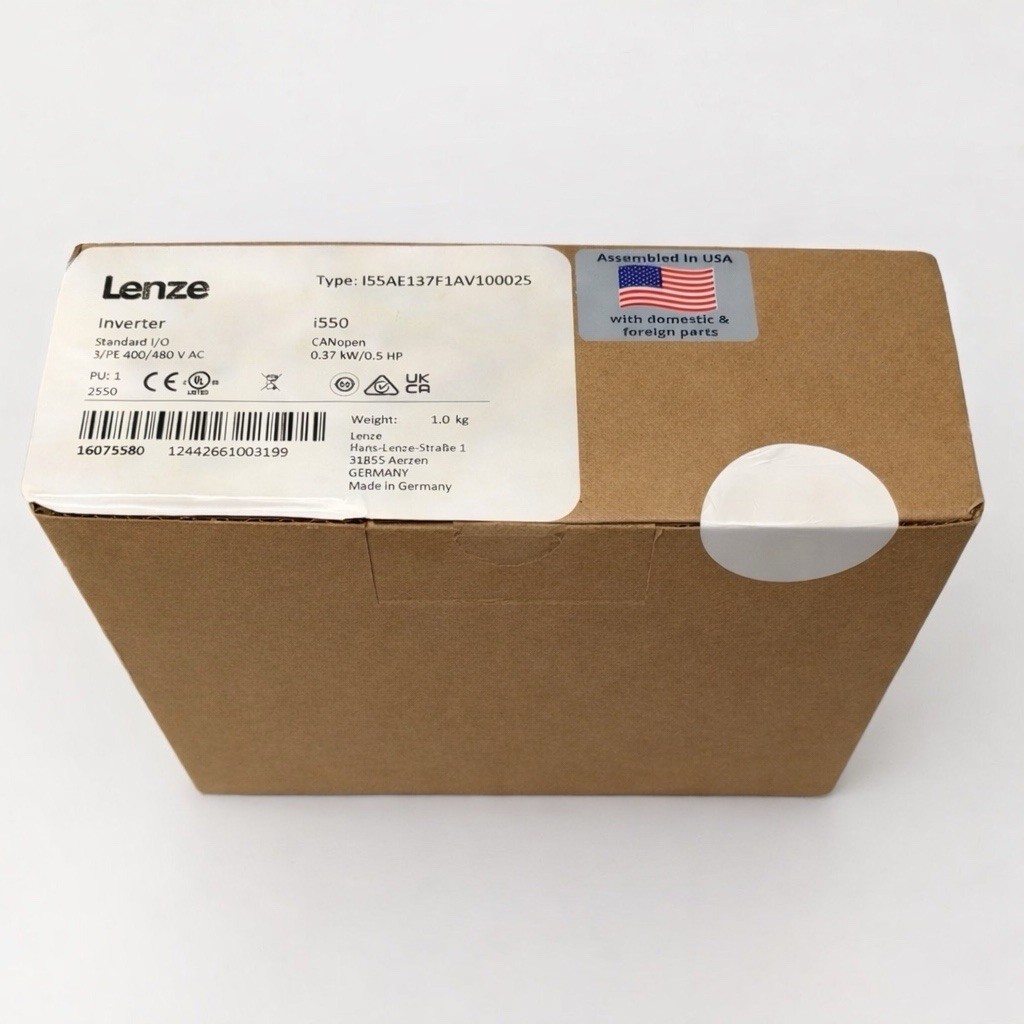 Lenze I55AE137F1AV10002S i550 480V 3PH 0.5HP VFD CANopen New Sealed
