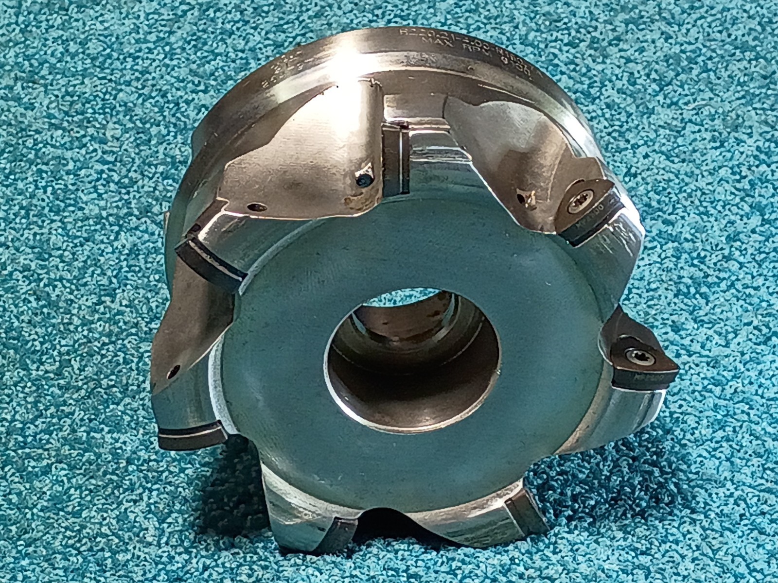 Seco R220.21-4.00-R160.7A 4″ Facemill 7 Pocket W/Inserts 1.5″ Arbor & Allen Bolt