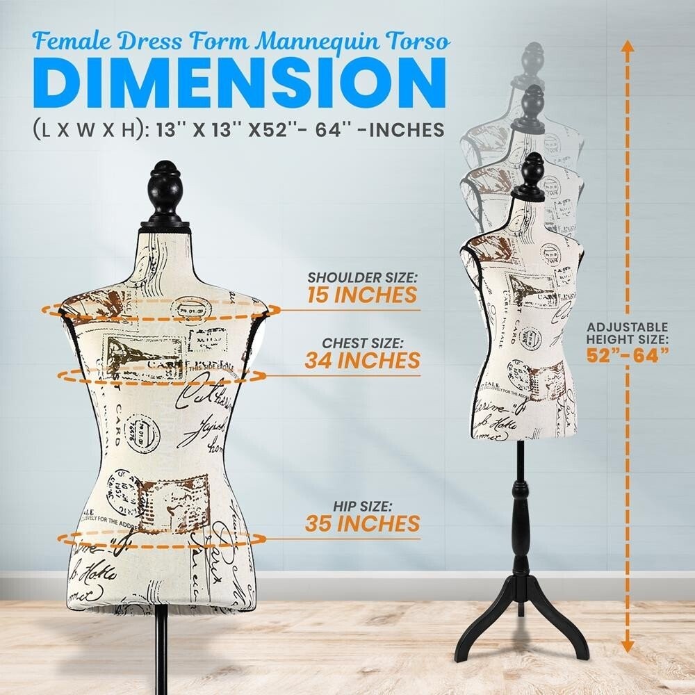 SereneLife Female Dress Form Mannequin Torso Display Mannequin Body