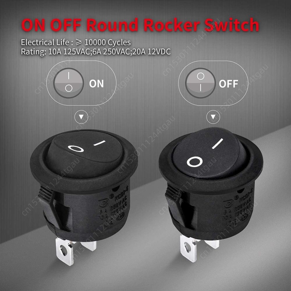 MINI Toggle Rocker DC12V-24V ON/OFF 2 Pin Switch Cable Group Round YJ-SW019