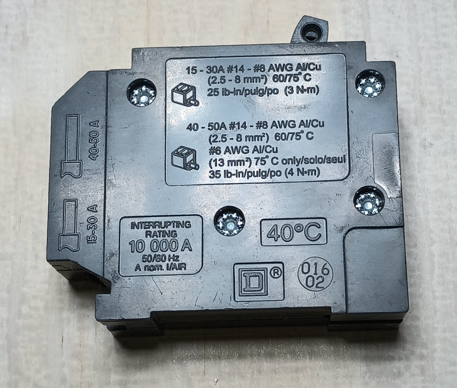 Square D HOMT1515 15 A Miniature Circuit Breaker