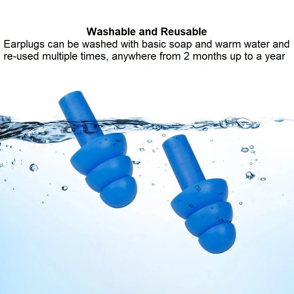 1Pair Ear Plugs Sleeping Noise Cancelling Reusable Silicone Sound Block Earplugs