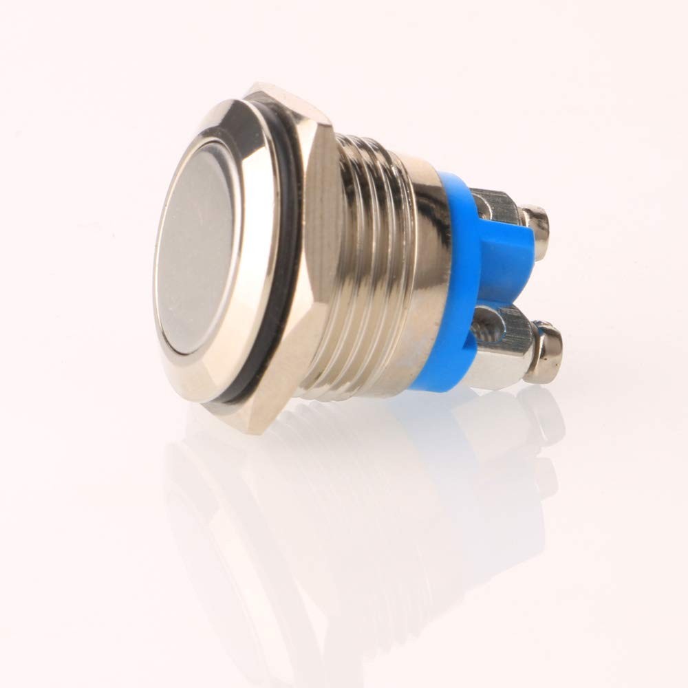 Metal Boat Horn Momentary Push Button 12mm Stainless Steel Starter Switch 5Pcs