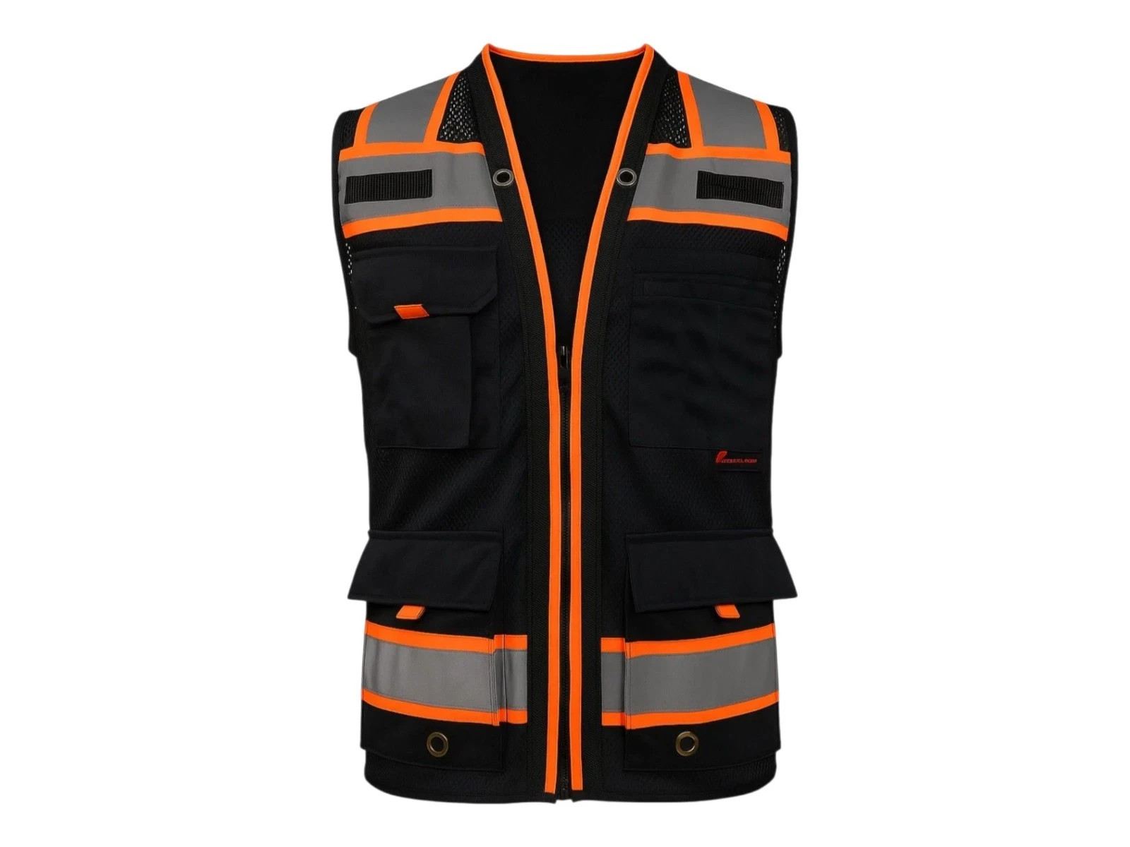 Black Hi-Vis Safety Vest With Plan/TABLET Pocket, All sizes available