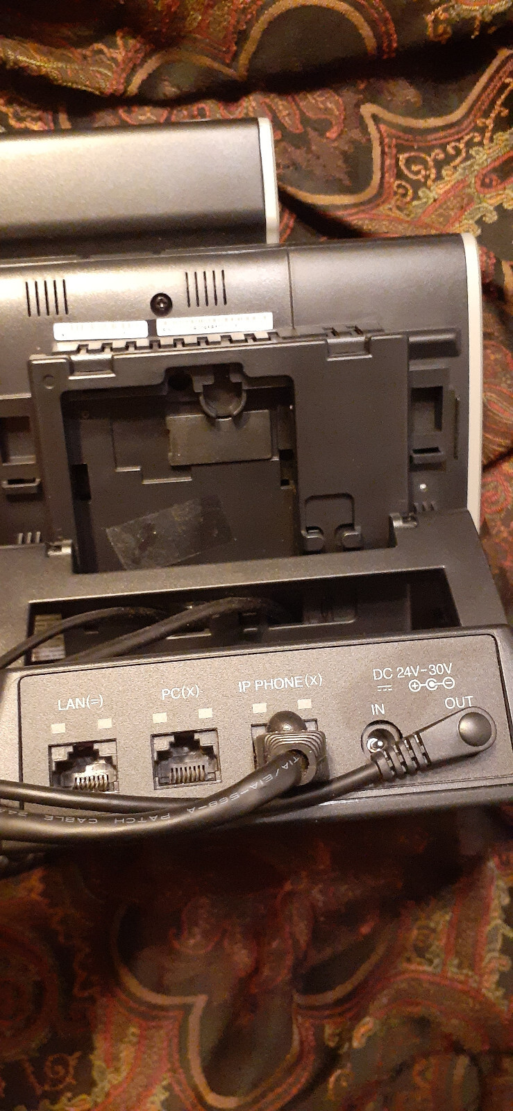 Office Phone, NEC, ILV(XD)Z-Y(BK) W/ Base, LO(GBA) Z, GBA-L Unit, Wires, PoE.