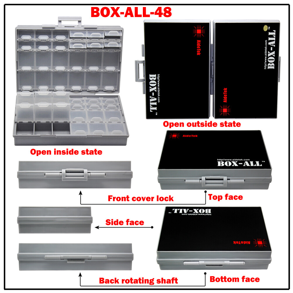 AideTek BOX-ALL-48 Enclosure box SMD SMT 0805 0603 0402 components storage USA