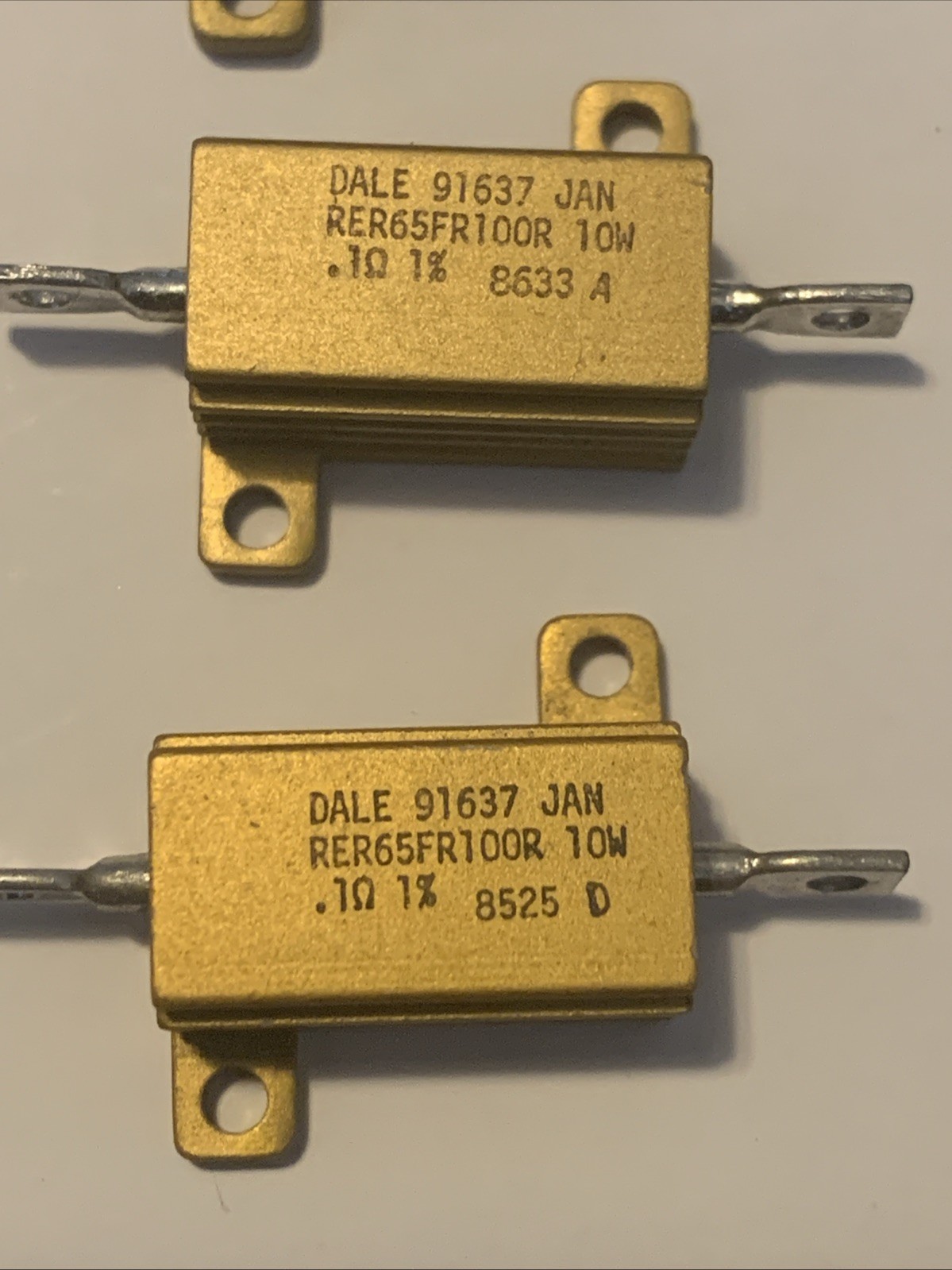 RER65FR100R DALE 10W .1 Ohm 1% RESISTOR Lot Of 7 “Estate Find”