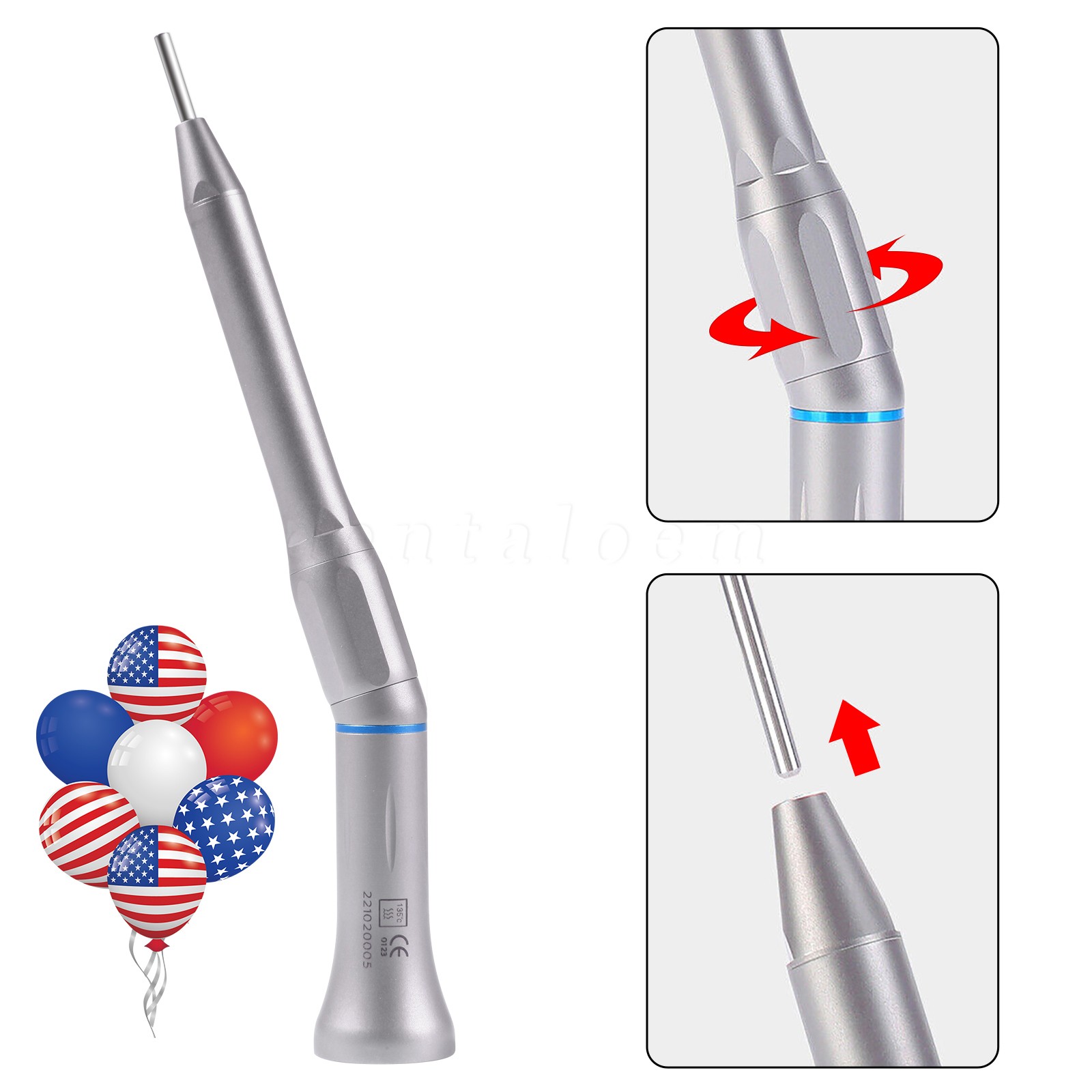 Surgical Dental 20 Degree Straight Head 1:1 Direct Drive Operation Handpiece