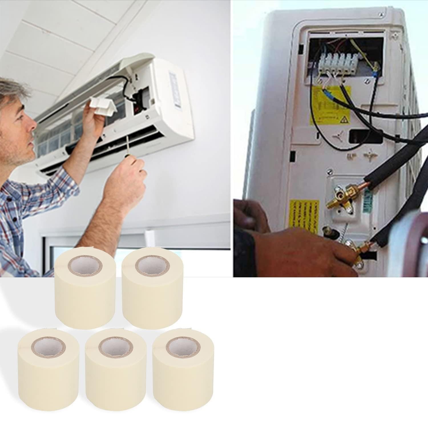 Mini Split Tape, Air Conditioner Pipe Insulation,Insulation Beige, default