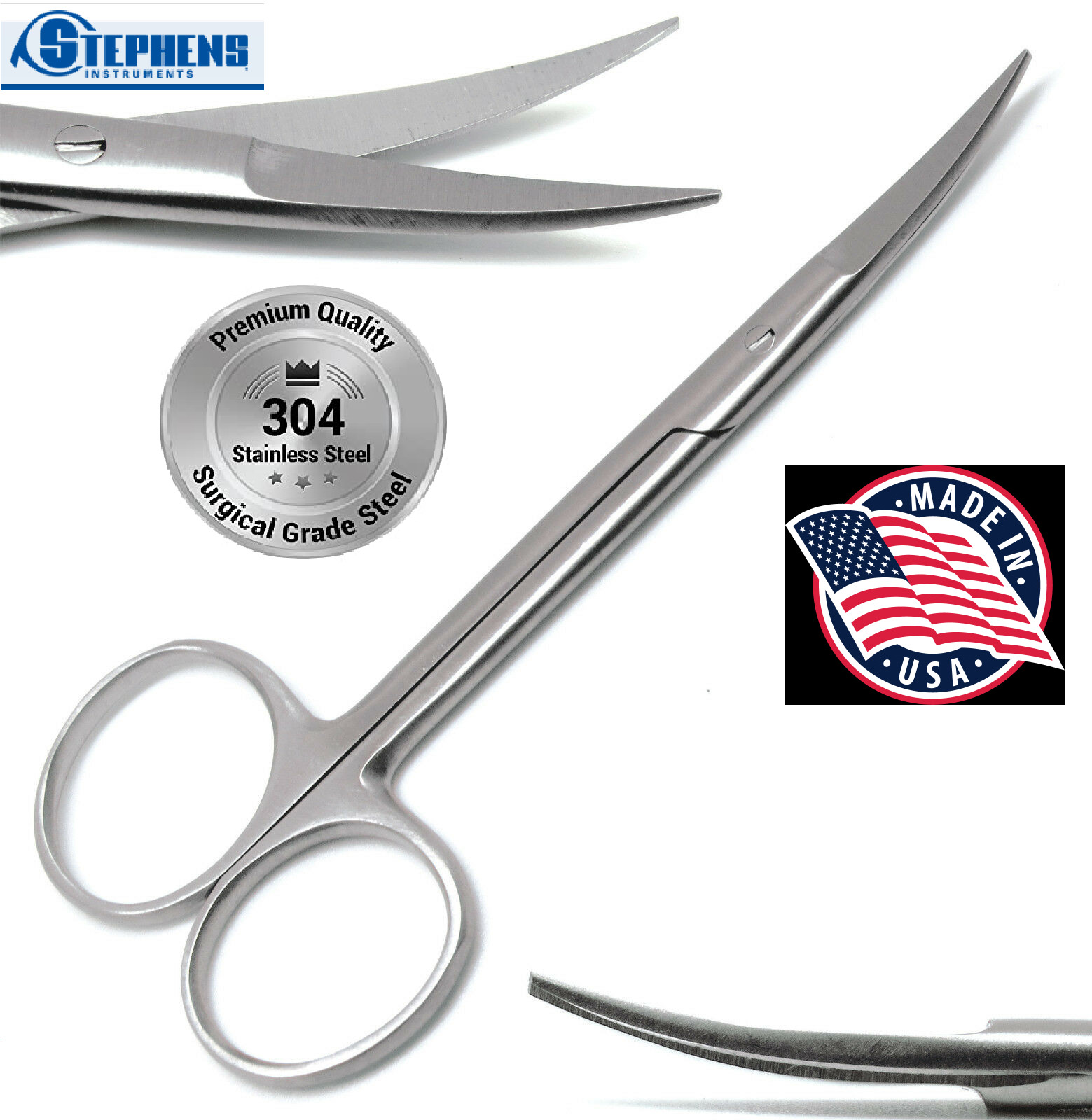 Iris scissors curved micro serrated surgical scissors medical tip 12 cm NATRA