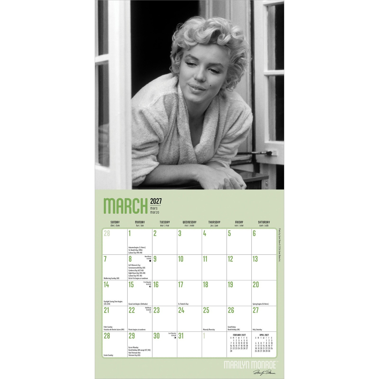 Marilyn Monroe OFFICIAL | 2027 7×14″ (Hanging) Monthly Mini Wall Calendar