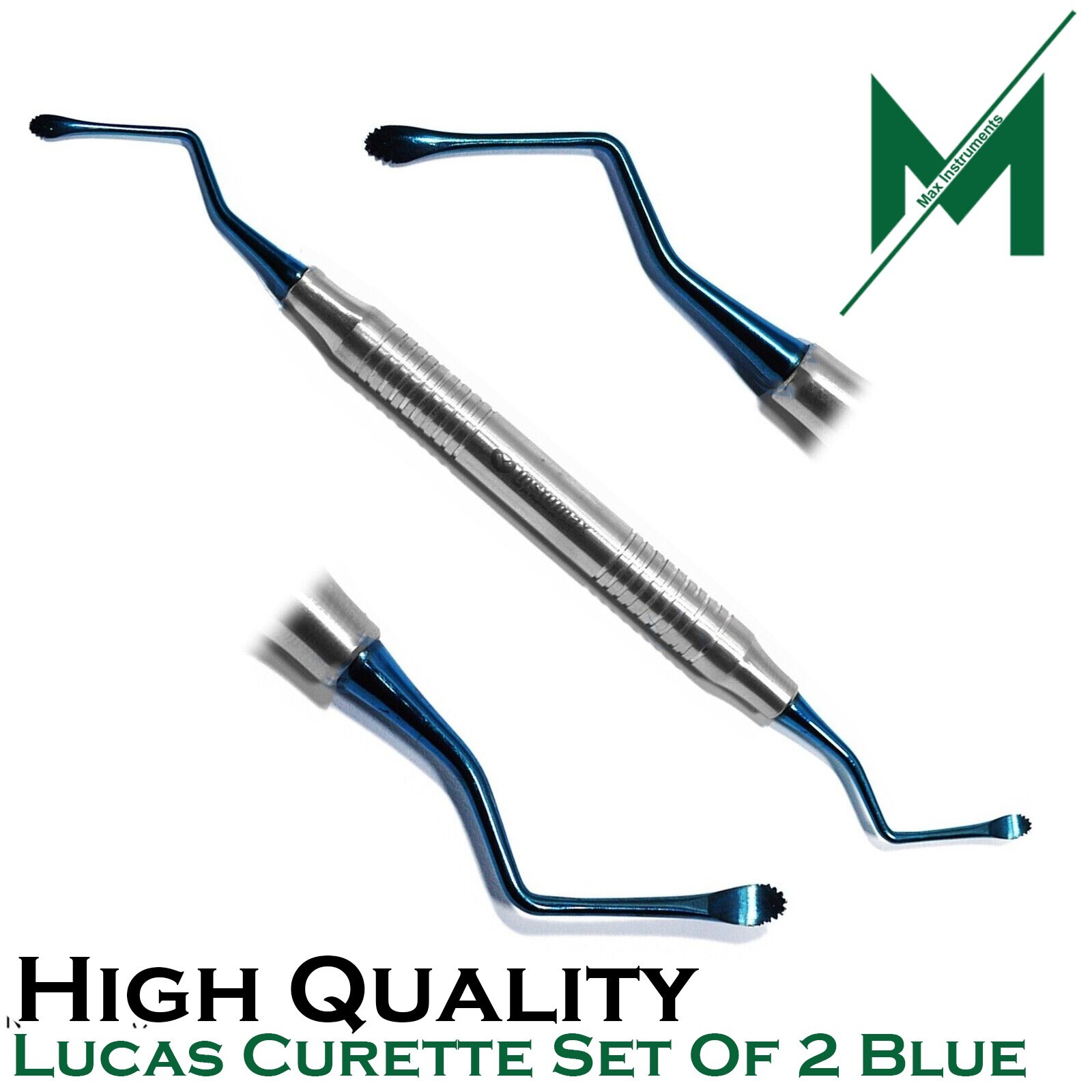 Lucas Curette Dental/Surgical Bone Curettes Serrated Set of 2-PCS INSTUMAX®