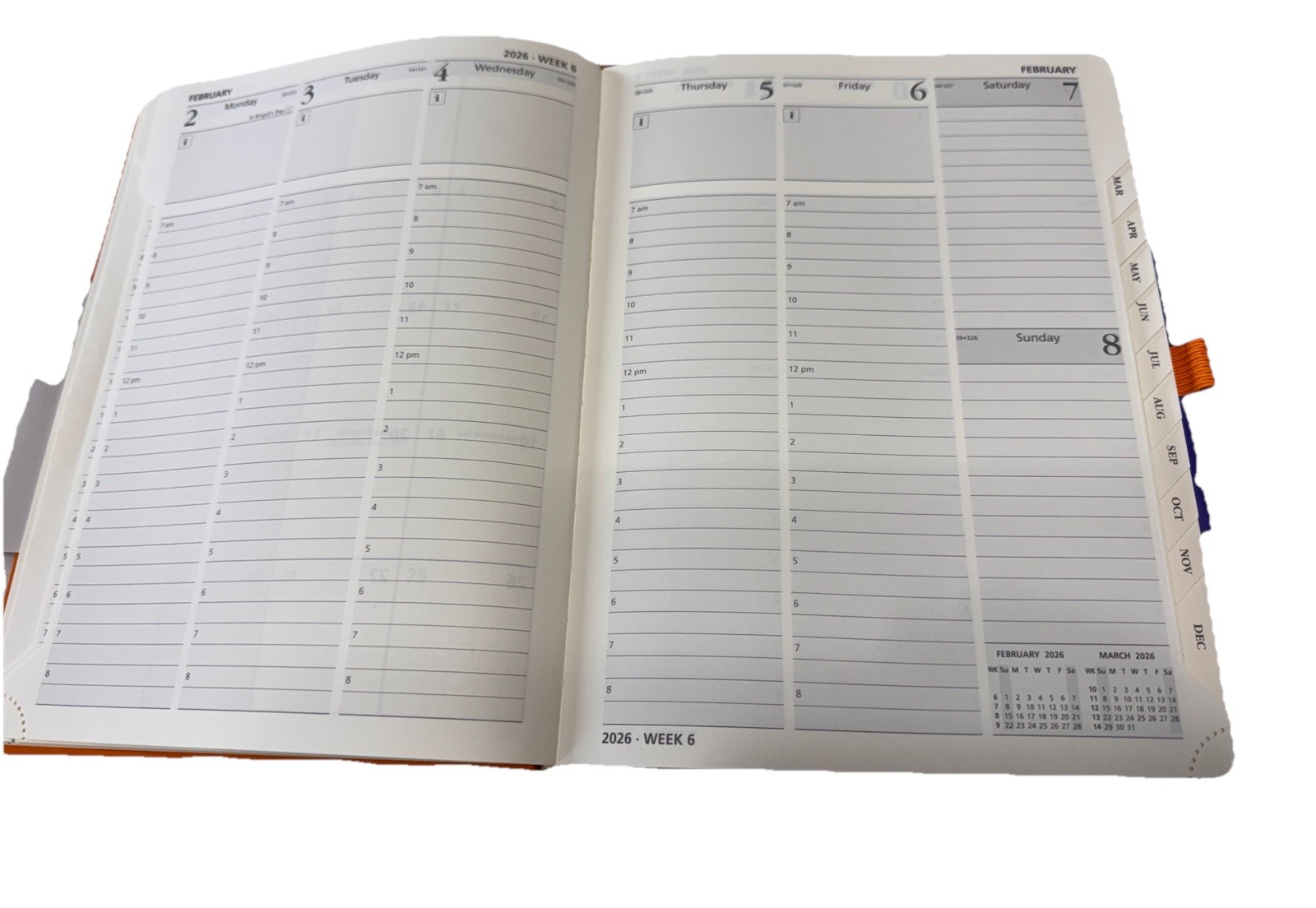 Poprun Vertical Weekly Planner Agenda 6.5×8.75 Orange Organizer