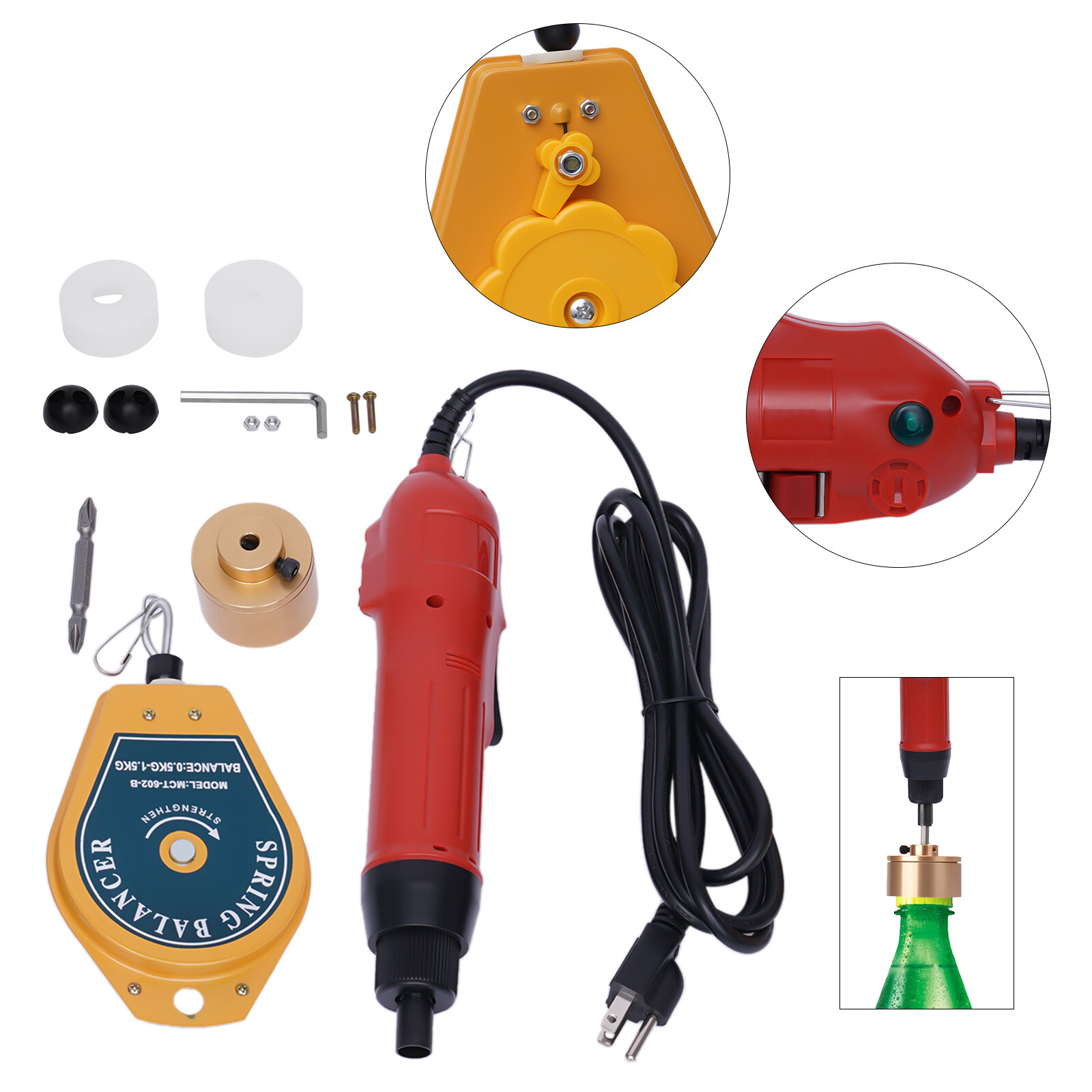 Electric Bottle Capping Machine Manual Screw Capper Cap Sealing Tool 10-30mm