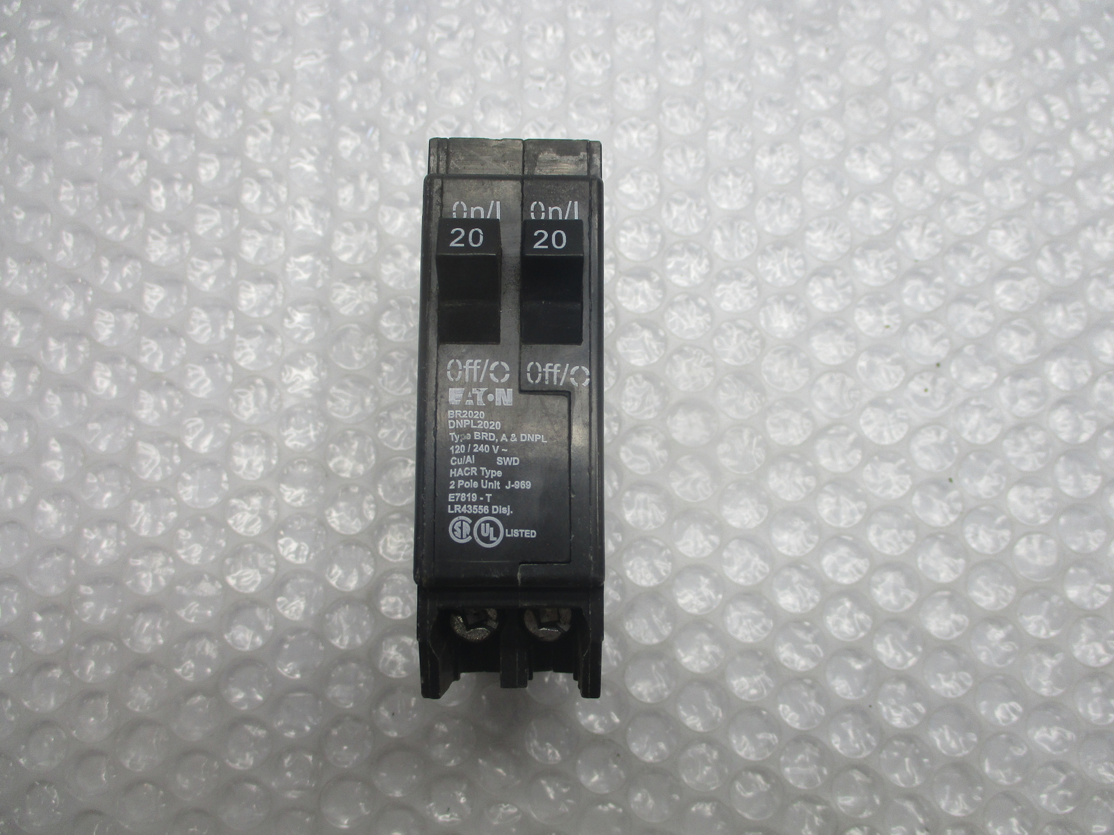 EATON BR2020DNPL2020 BREAKER 1POLE 20/20AMP NSNP