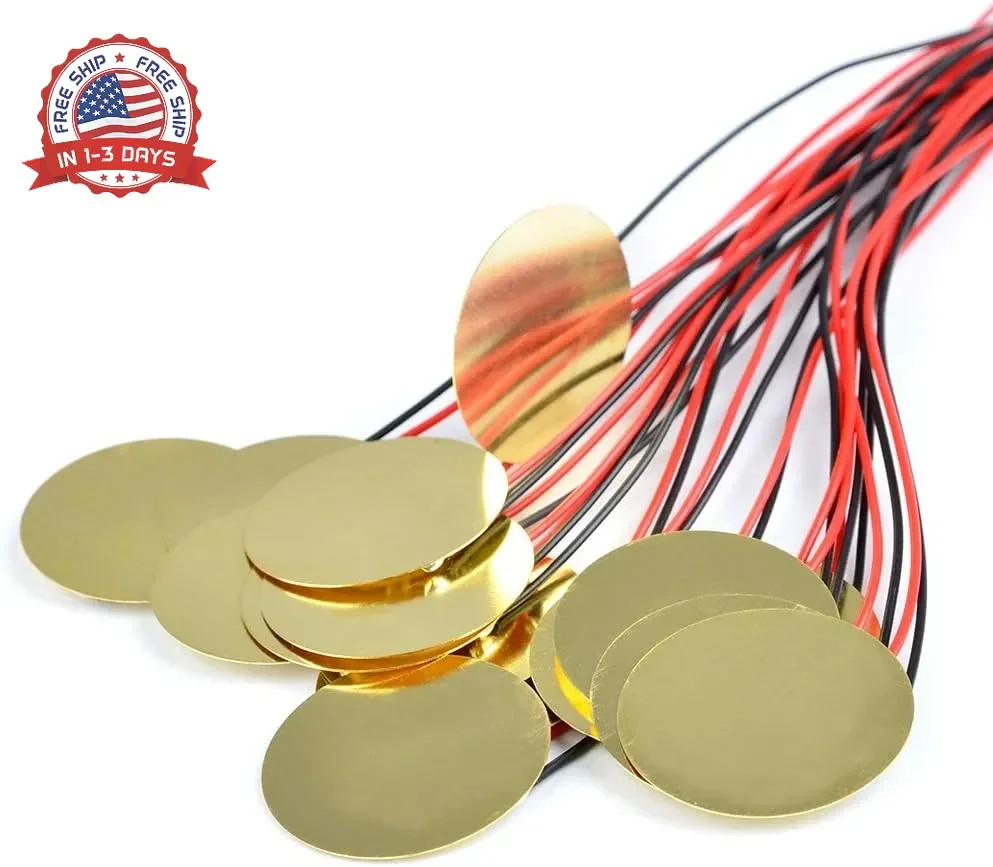15 Pcs Heavy-Duty 27mm Piezo Pickup Elements with 13 Leads for Acoustic Guitar