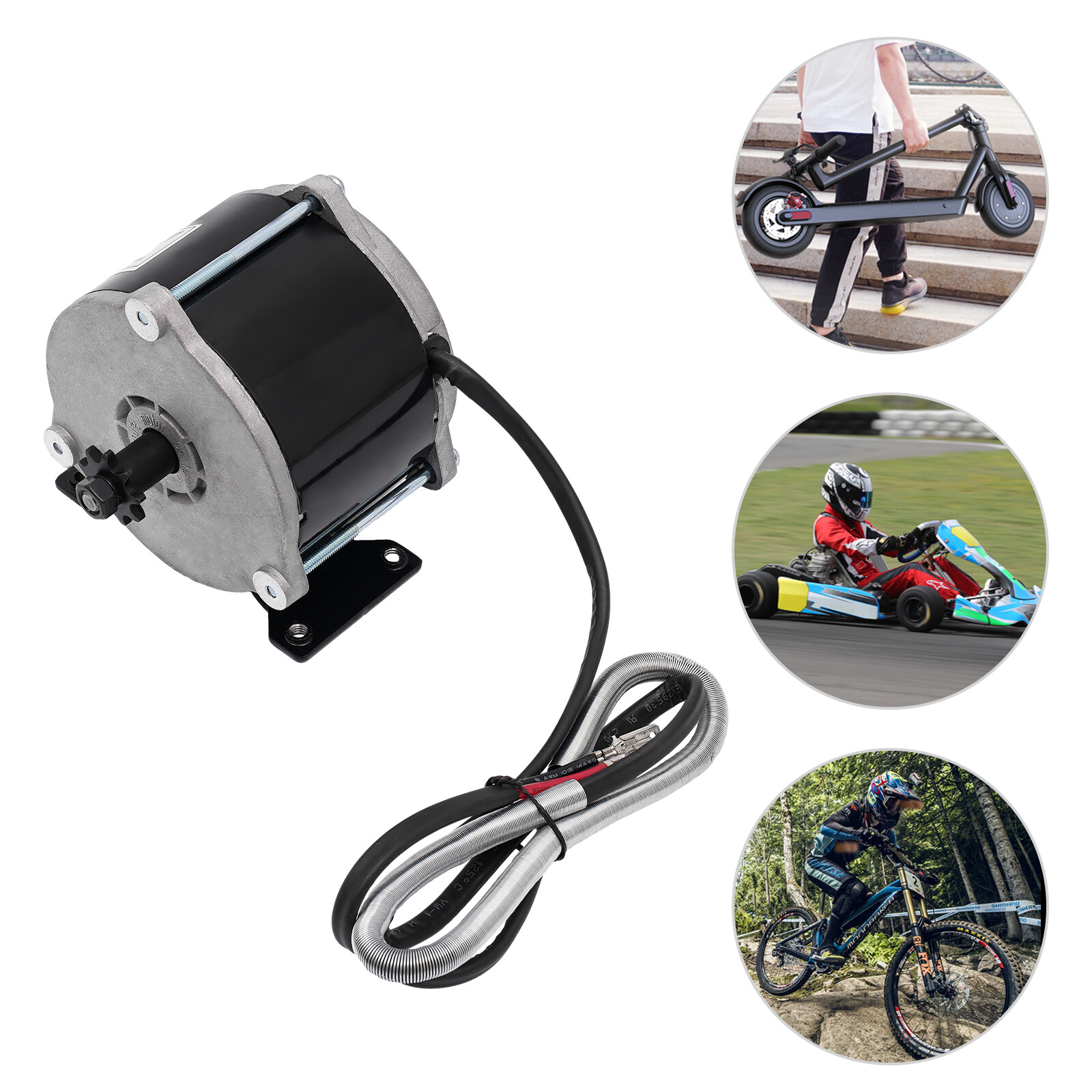 DC 36V 500W Brushed Motor for Electric Bike, Scooter, Small Motorcycle
