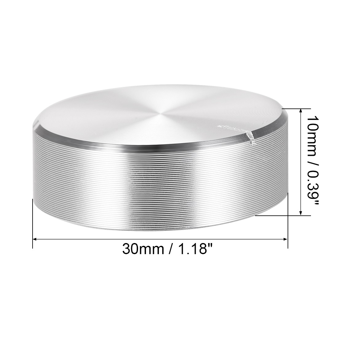 2 x Potentiometer Knob Knurled Shaft Silver Tone Aluminum Rotary Knob 30x10mm