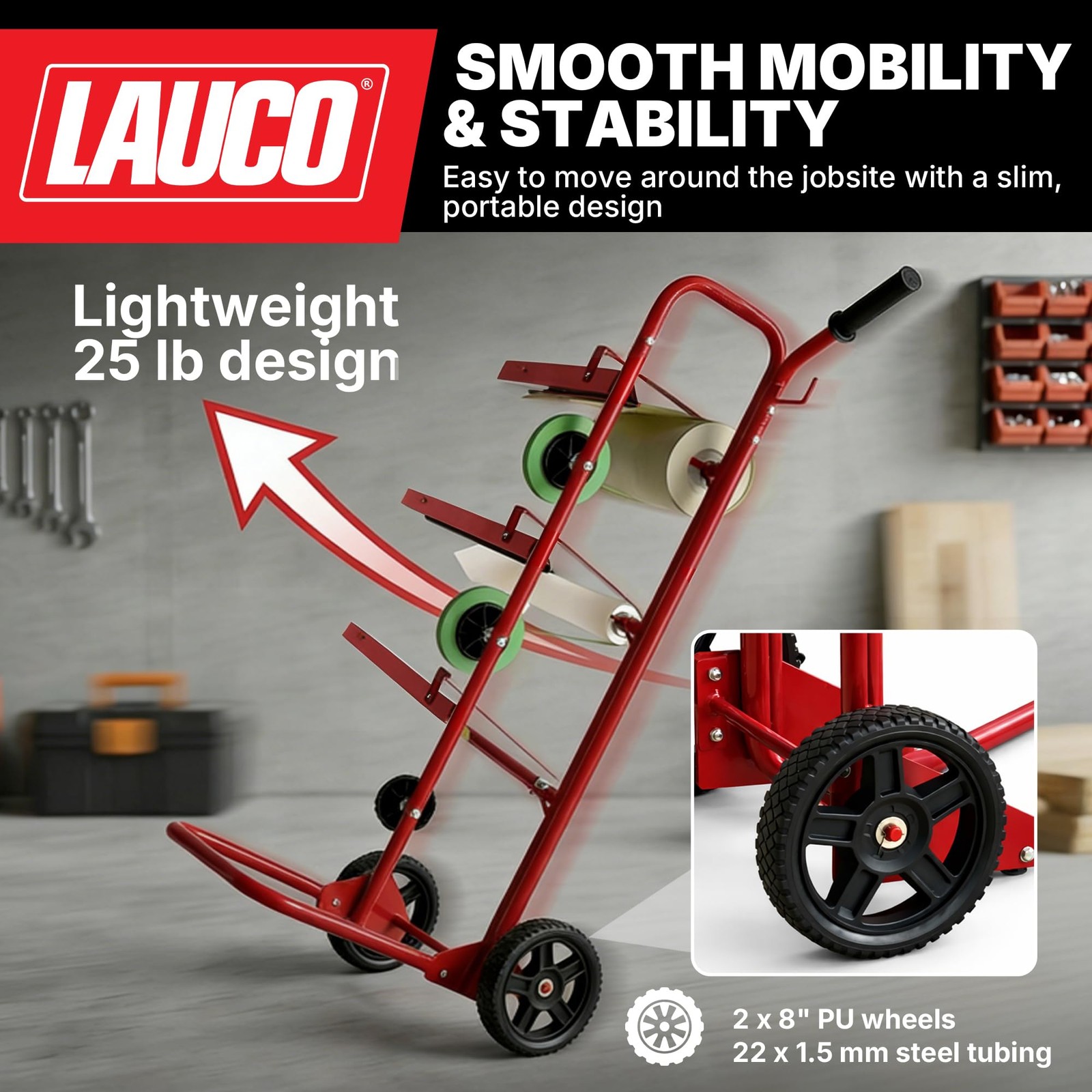LAUCO Portable Slimline Mobile Masking Paper Machine Dispenser, Masking Machine
