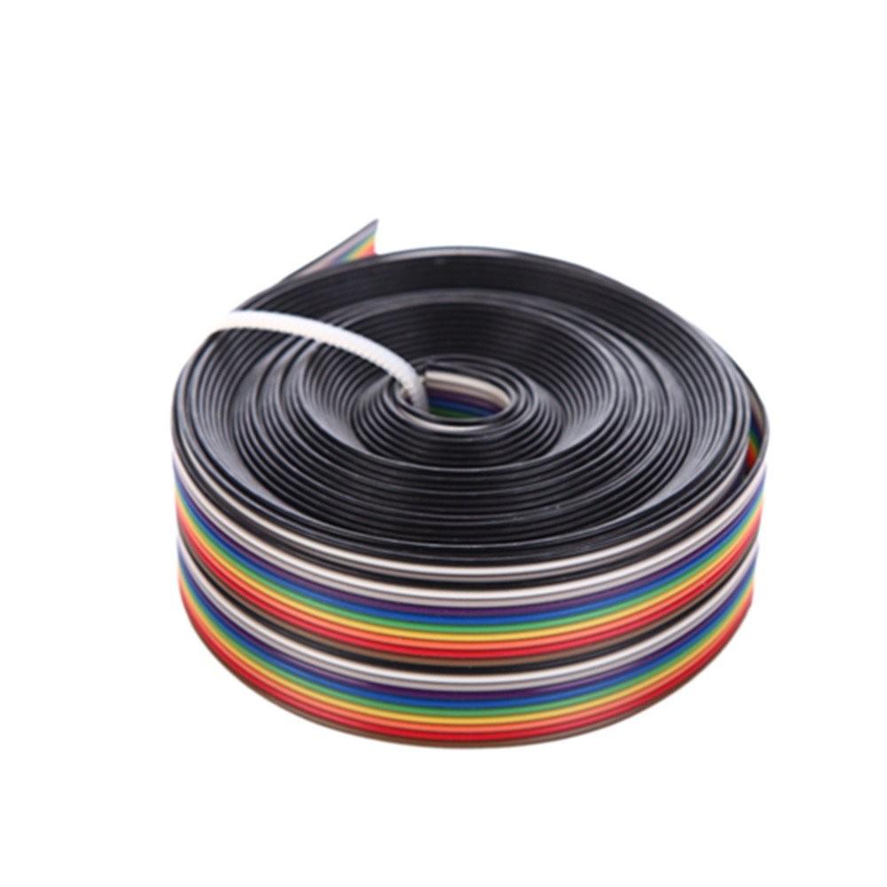 20 Pin Rainbow Color Flat Ribbon IDC Cable Wire 5m Length | for 2.54mm Pitch Con
