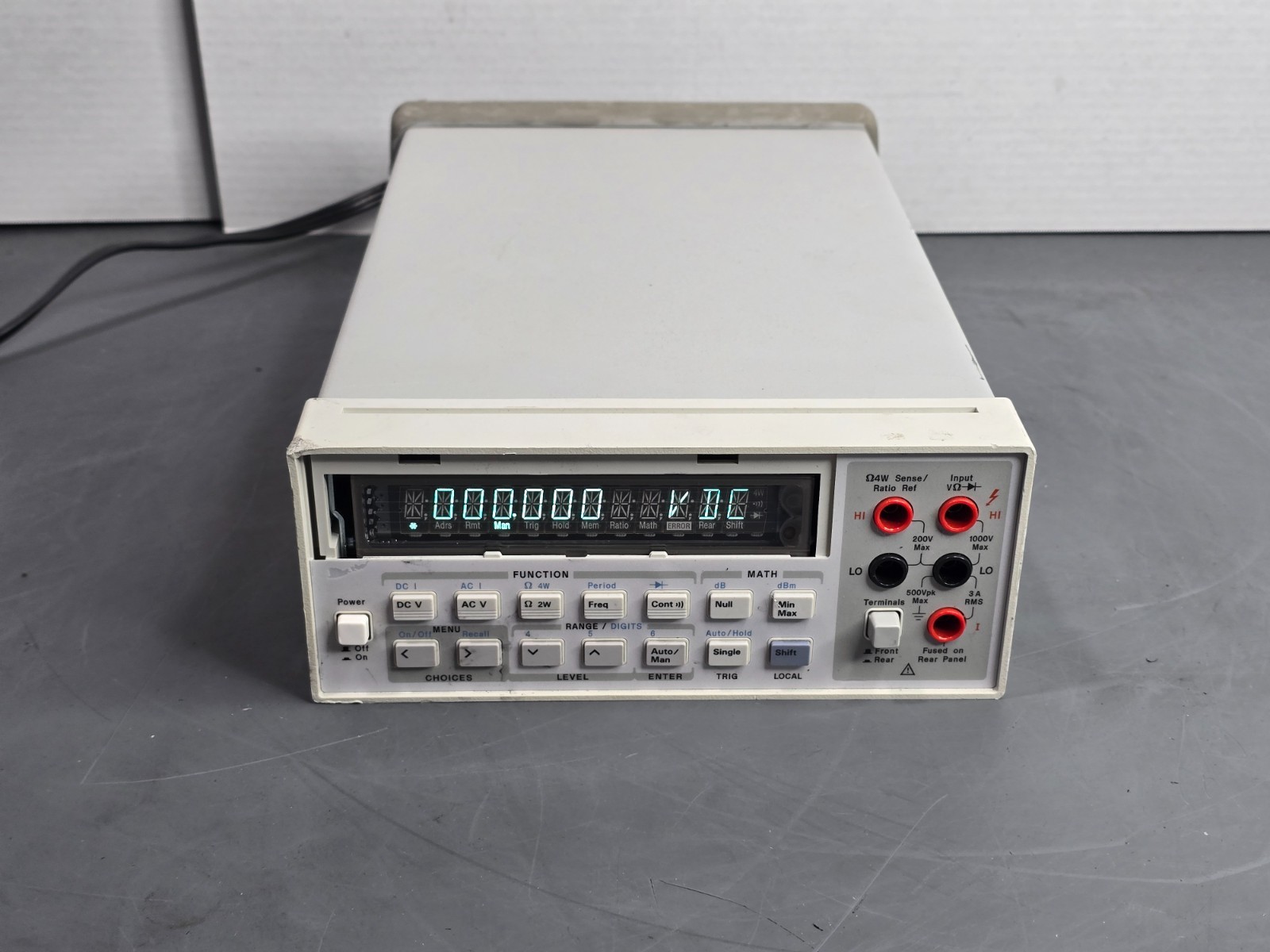 Agilent 34401A Benchtop Multimeter Front Cover and Handle Missing Tested Working
