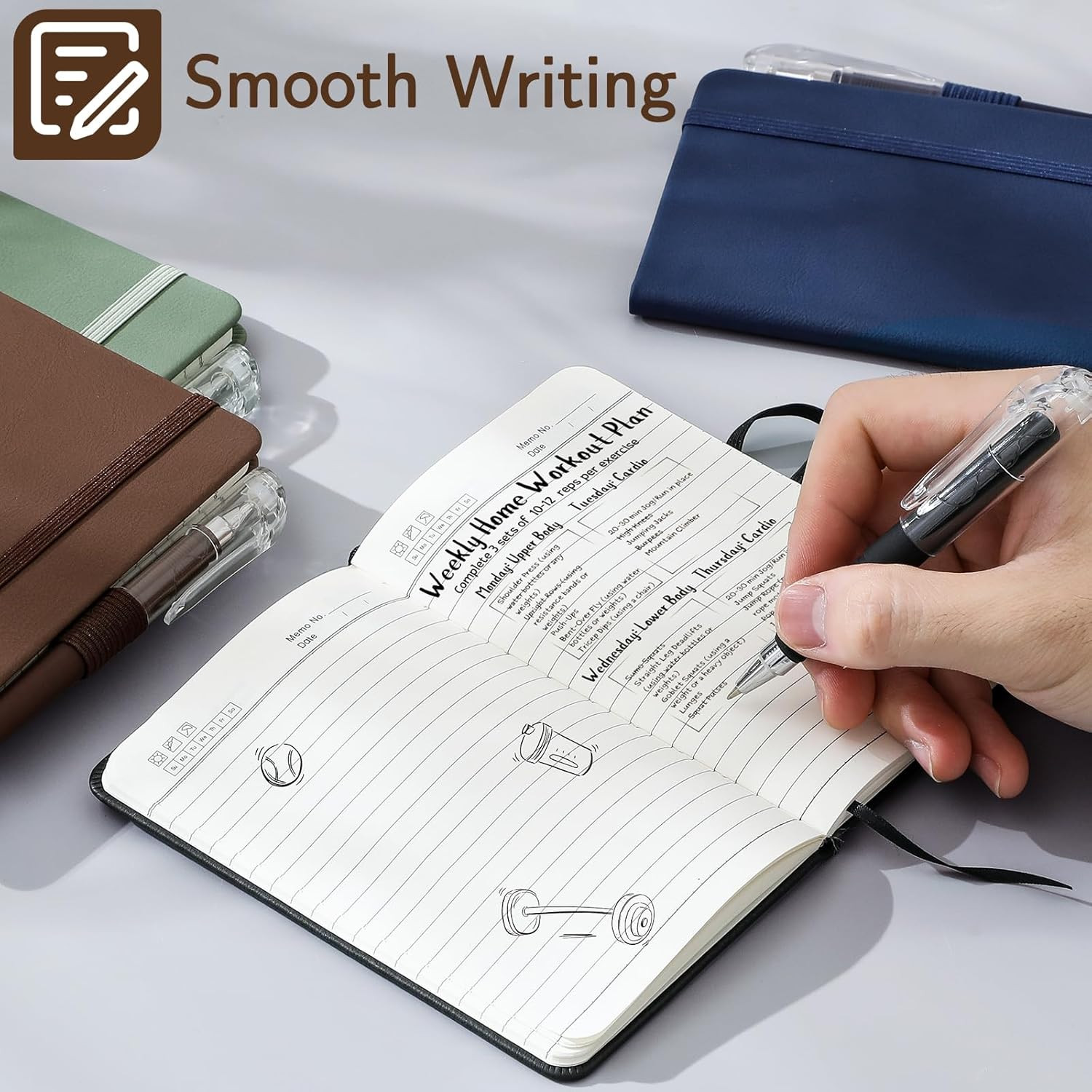 4 Pack Small Notebook Pocket Notebook, A6 Mini Leather Hardcover Journal, 3.7″ X