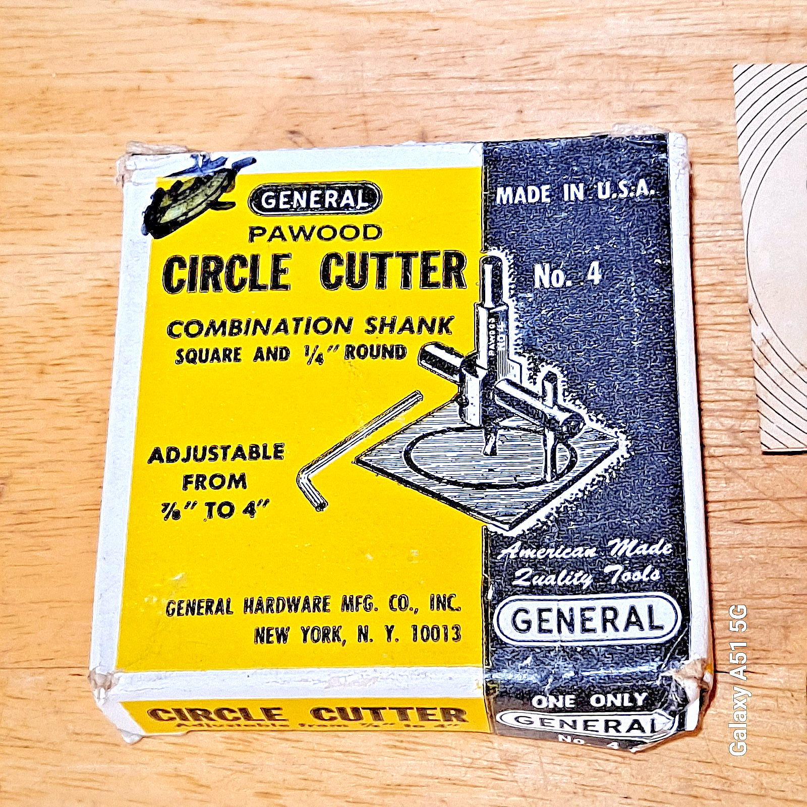 Vintage General Tools No. 4 Pawood Circle Cutter Combination Shank 7/8″- 4″ NEW