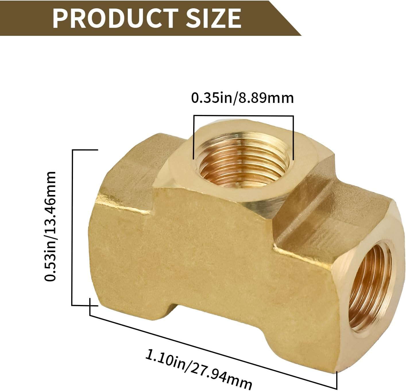 3/16 Brake Line Tee Union Fitting Leak-Proof 3-Way Union | Universal 3-Way for 3