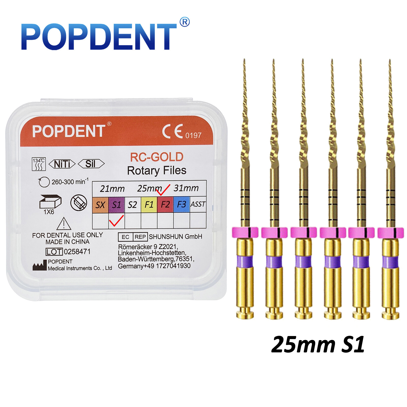 Dental Endodontic Rotary Endo Root Canal File X-Pro Blue /Gold Taper Rotary File