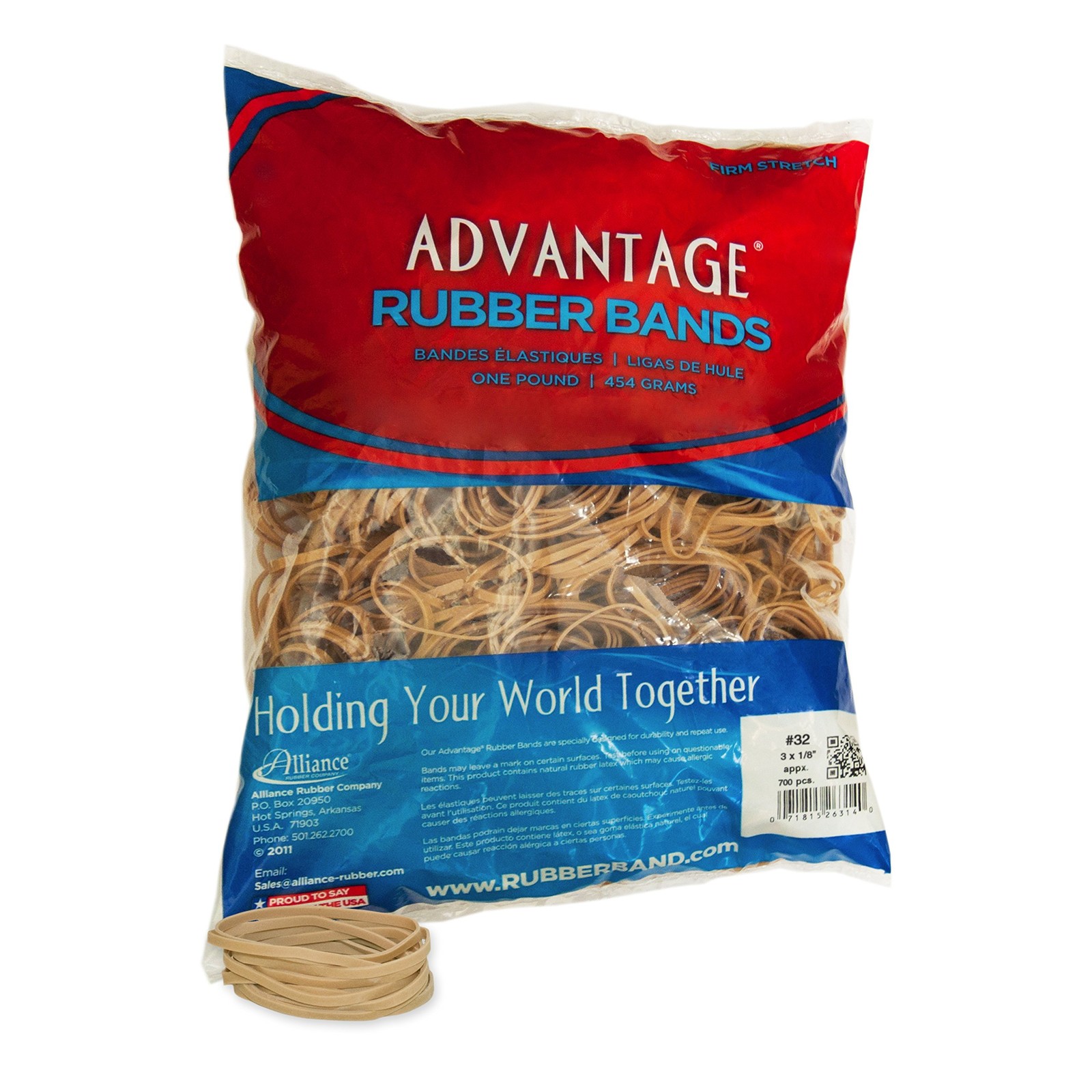 Rubber 26324 Advantage Rubber Bands Size #32, 1 lb Bag Contains Approx. 700 B…