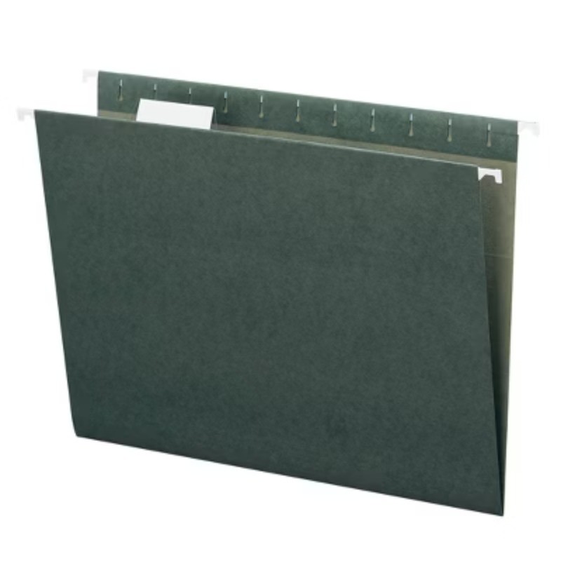 Hanging File Folders Letter Size: Paperboard Core,100 Sheet Capacity, 20 Pack